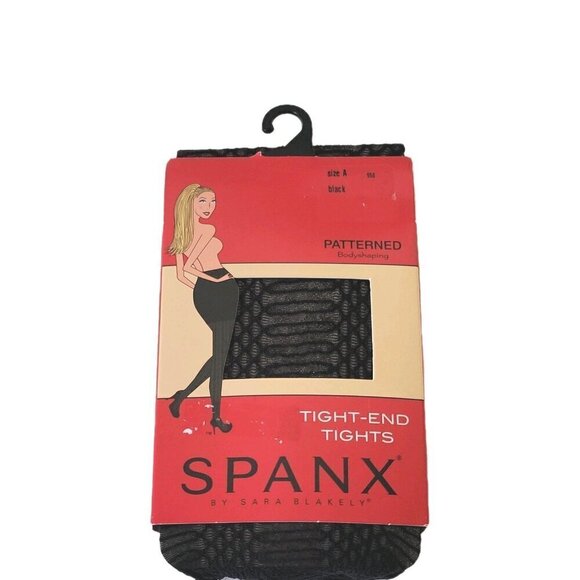 SPANX Accessories - Spanx Tight-End Tights Size A Black Patterned Bodyshaping Control Cotton Gussett